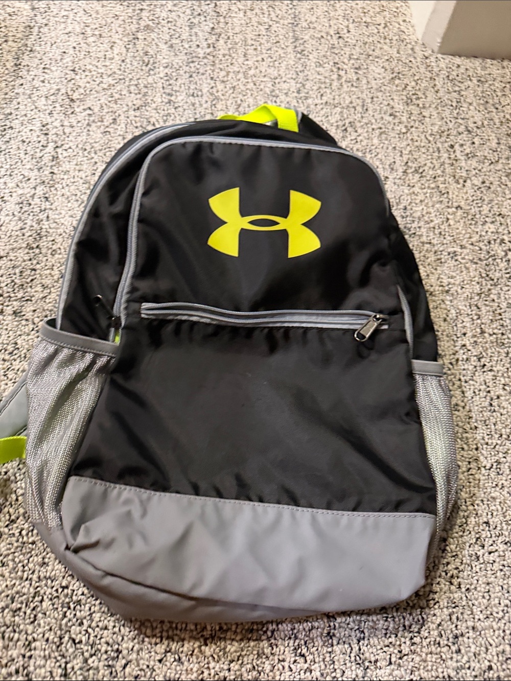 Under Armour Black & Neon Yellow Logo Sport Backpack
